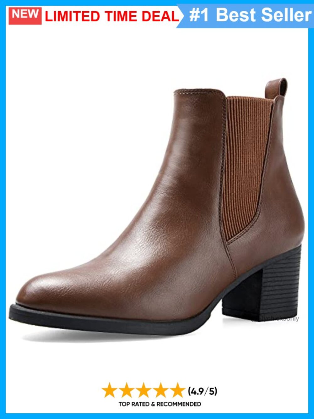Chelsea Ankle Boots Chunky Block Heel Slip On Fall Booties PU